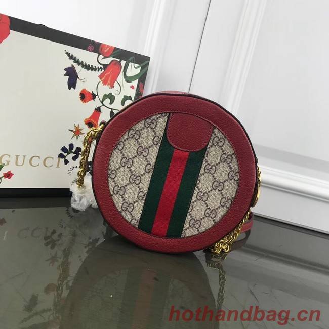 Gucci Ophidia mini GG round shoulder bag 171285 red