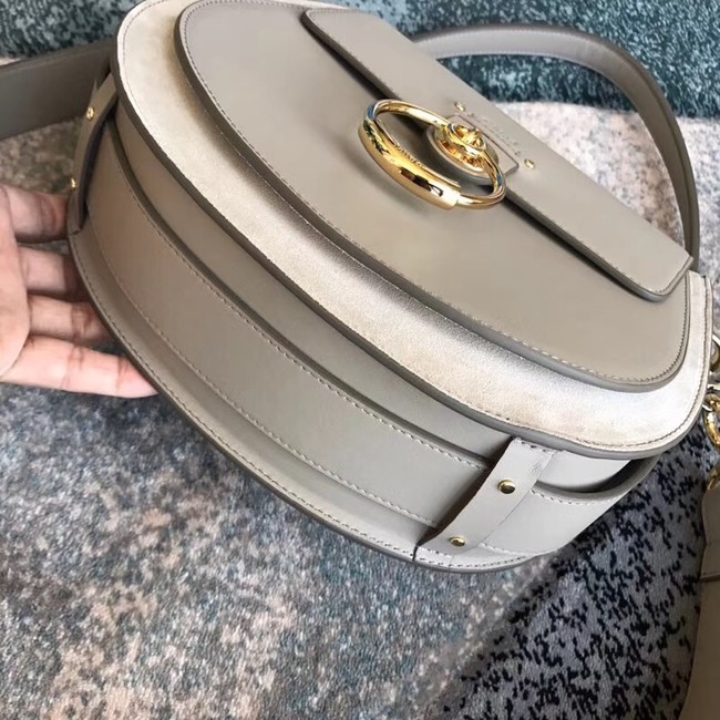 CHLOE Tess leather and suede cross-body bag 3S152 grey