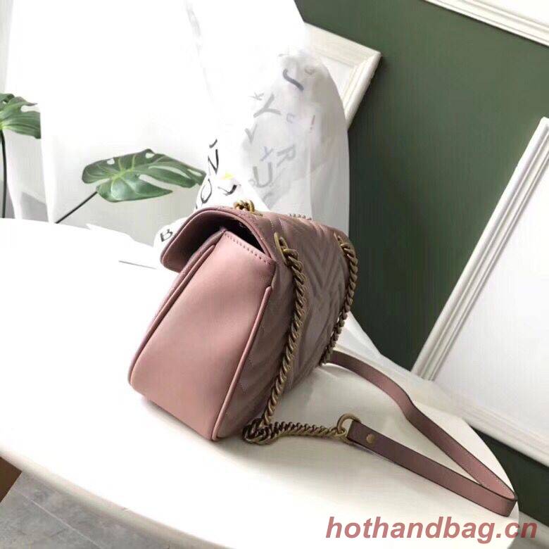 Gucci GG Marmont Original Leather small matelasse shoulder bag 443497 pink Gucci GG Marmont Original Leather small matelasse shoulder bag 443497 pink
