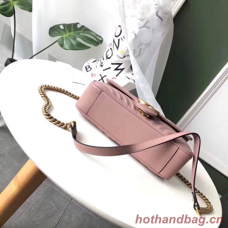 Gucci GG Marmont Original Leather small matelasse shoulder bag 443497 pink Gucci GG Marmont Original Leather small matelasse shoulder bag 443497 pink