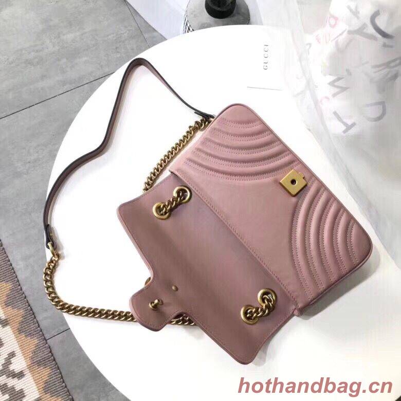 Gucci GG Marmont Original Leather small matelasse shoulder bag 443497 pink Gucci GG Marmont Original Leather small matelasse shoulder bag 443497 pink