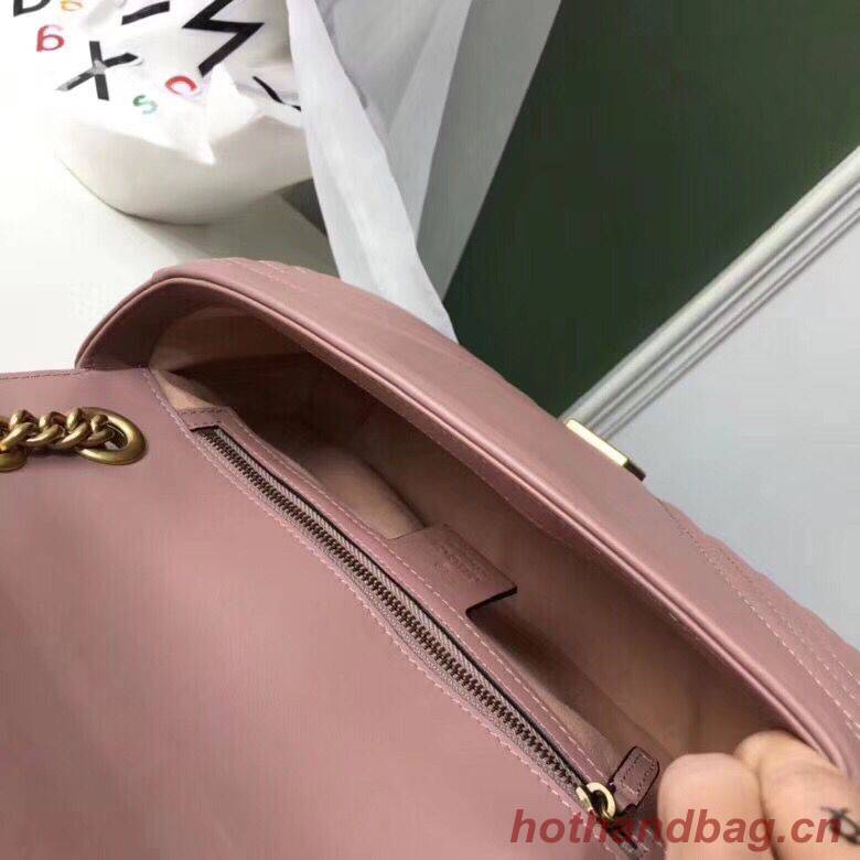Gucci GG Marmont Original Leather small matelasse shoulder bag 443497 pink Gucci GG Marmont Original Leather small matelasse shoulder bag 443497 pink