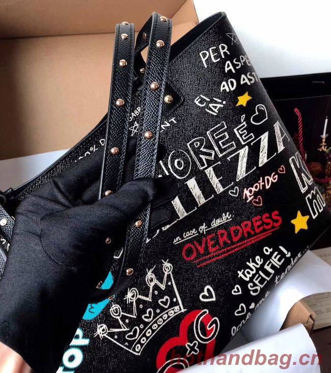 Dolce & Gabbana Calfskin Tote Bags 4116 black Dolce & Gabbana Calfskin Tote Bags 4116 black