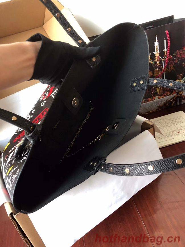 Dolce & Gabbana Calfskin Tote Bags 4116 black Dolce & Gabbana Calfskin Tote Bags 4116 black