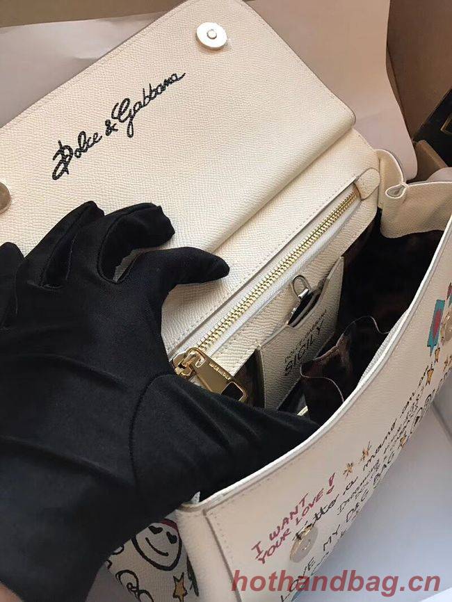 Dolce & Gabbana SICILY Bag Calfskin Leather 4136-4 white Dolce & Gabbana SICILY Bag Calfskin Leather 4136-4 white