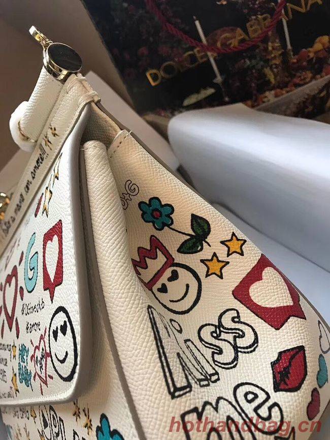 Dolce & Gabbana SICILY Bag Calfskin Leather 4136-4 white Dolce & Gabbana SICILY Bag Calfskin Leather 4136-4 white
