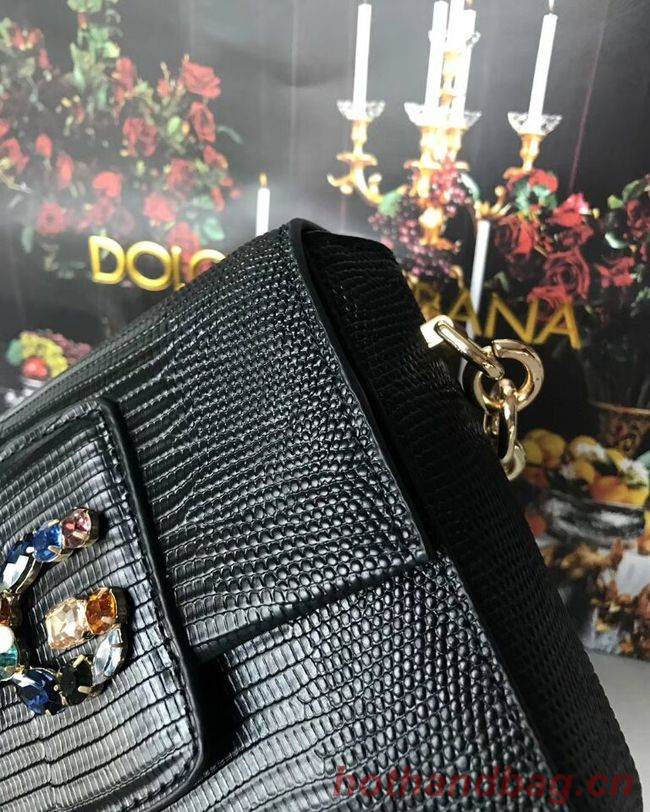 Dolce & Gabbana Calfskin Leather shoulder bag 5568 black Dolce & Gabbana Calfskin Leather shoulder bag 5568 black