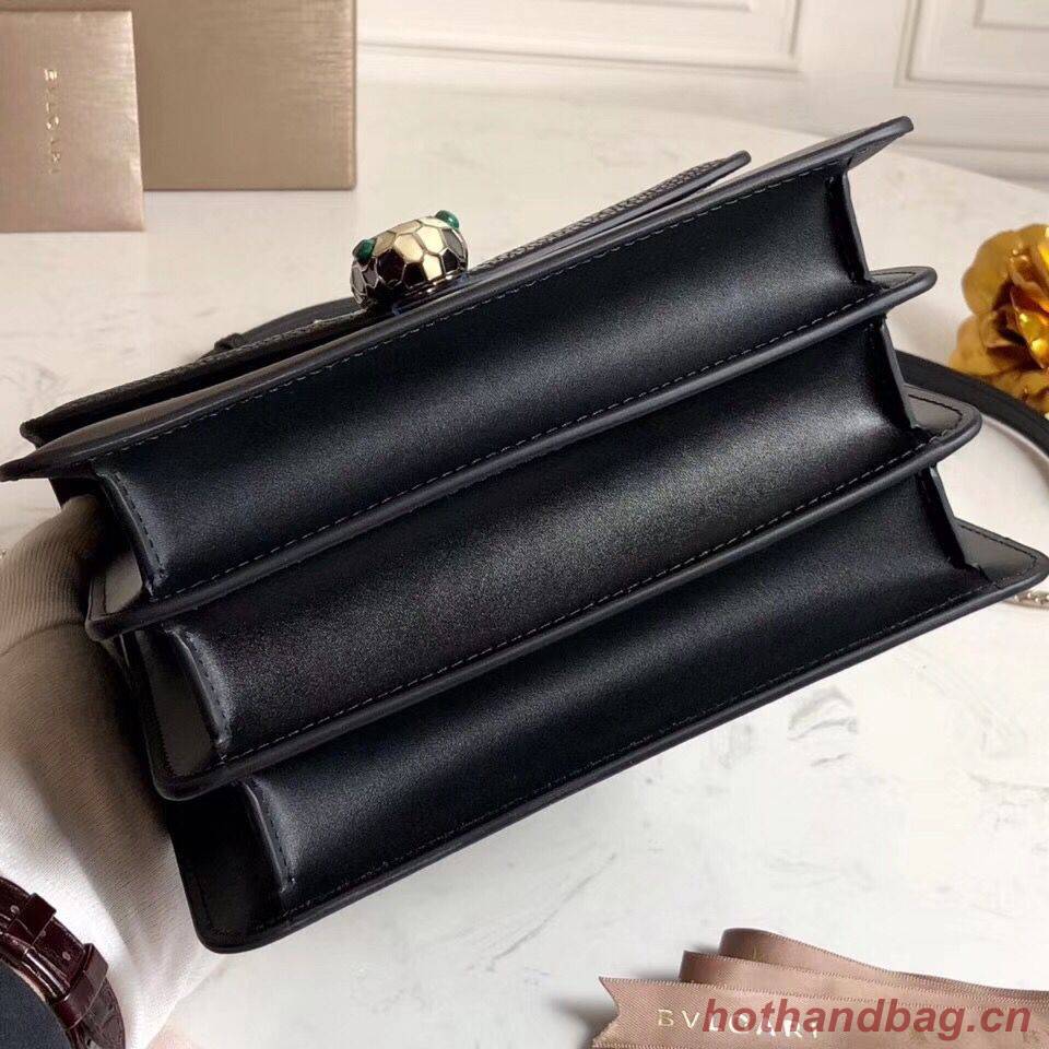 BVLGARI Serpenti Forever Devil Pearl Fish Skin Leather Shoulder Bag 058962 Black BVLGARI Serpenti Forever Devil Pearl Fish Skin Leather Shoulder Bag 058962 Black