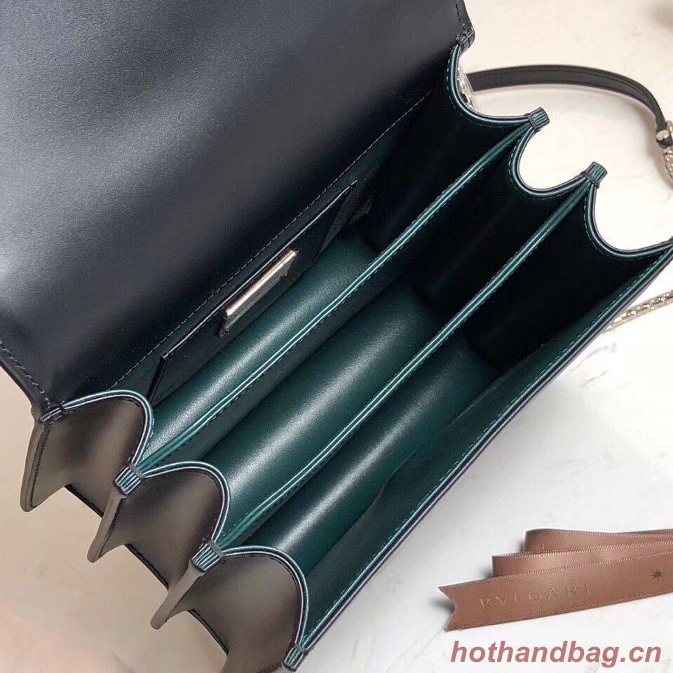 BVLGARI Serpenti Forever Devil Pearl Fish Skin Leather Shoulder Bag 058962 Black BVLGARI Serpenti Forever Devil Pearl Fish Skin Leather Shoulder Bag 058962 Black