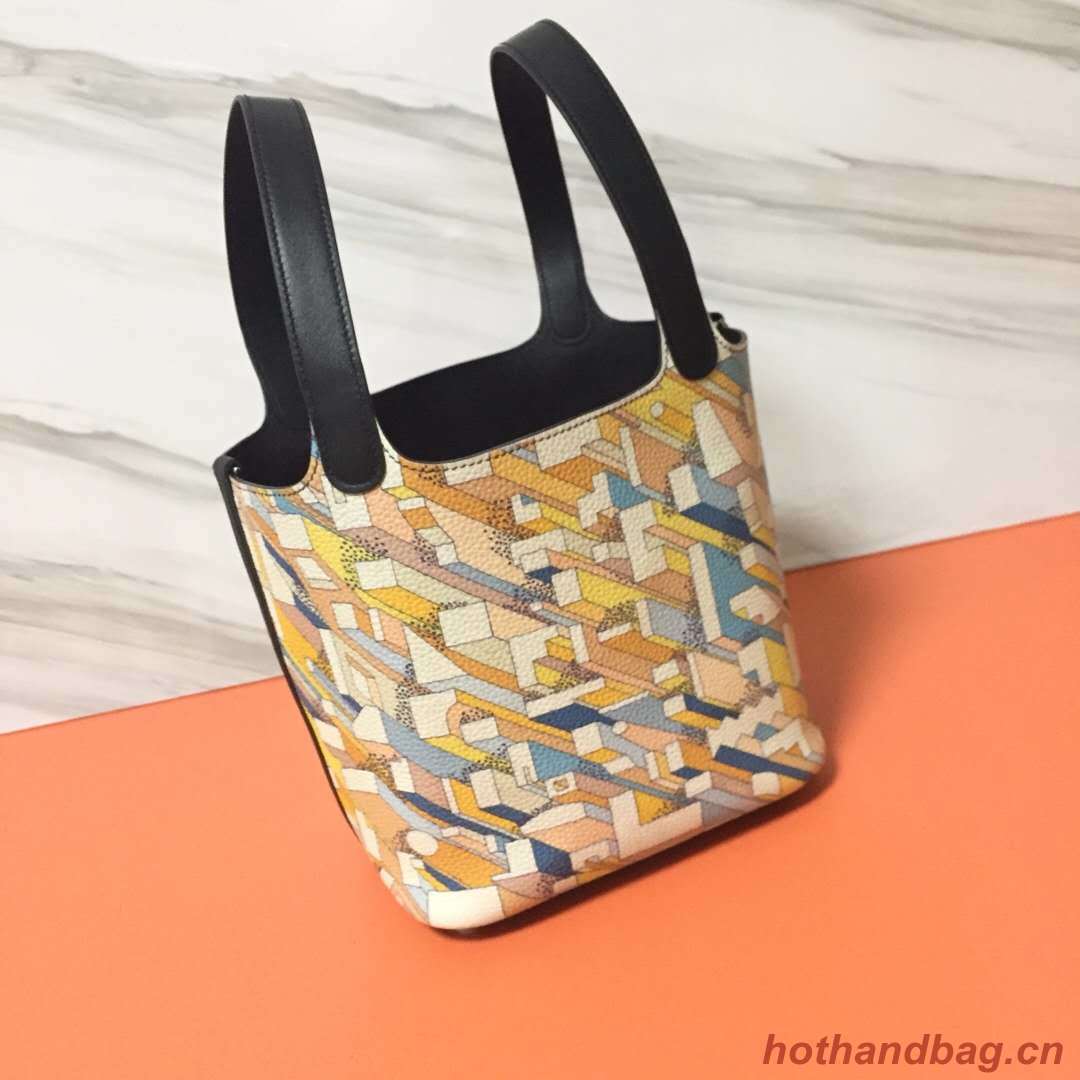 Hermes Picotin Lock 22cm Bags Litchi Leather HPT88 black Hermes Picotin Lock 22cm Bags Litchi Leather HPT88 black