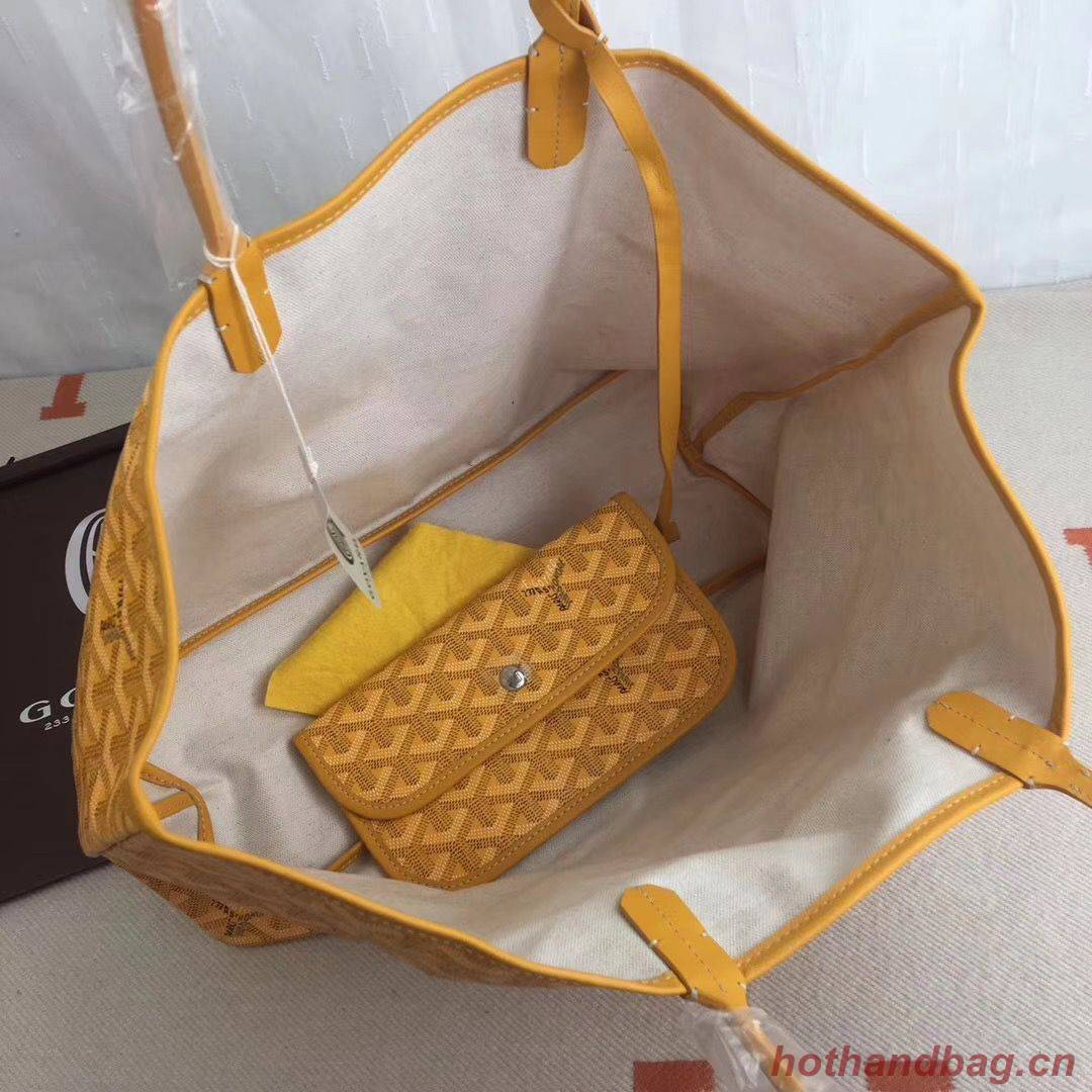 Goyard Y Doodling Calfskin Leather Tote Bag 7902 Yellow Goyard Y Doodling Calfskin Leather Tote Bag 7902 Yellow