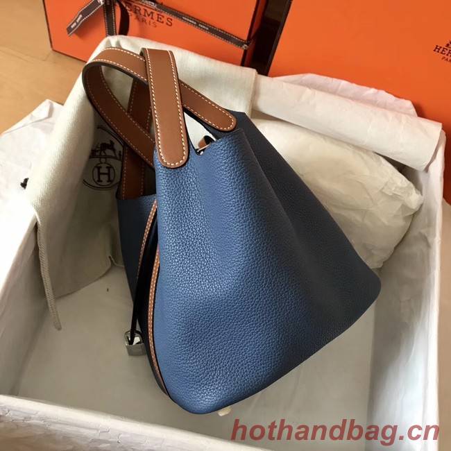 Hermes Picotin Lock PM Bags Original Leather H8688 blue&brown