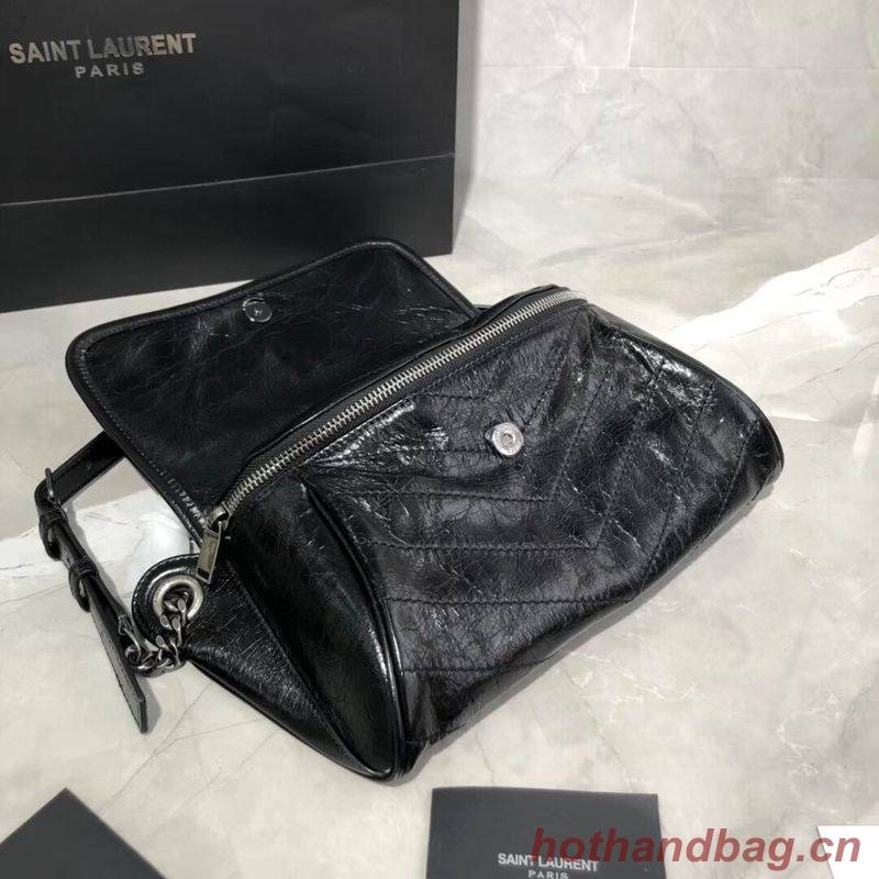 Yves Saint Laurent Niki Leather Shoulder Bag Y577124 Black Yves Saint Laurent Niki Leather Shoulder Bag Y577124 Black