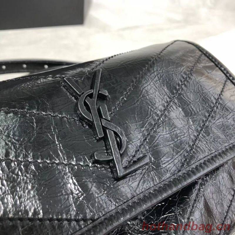 Yves Saint Laurent Niki Leather Shoulder Bag Y577124 Black Yves Saint Laurent Niki Leather Shoulder Bag Y577124 Black