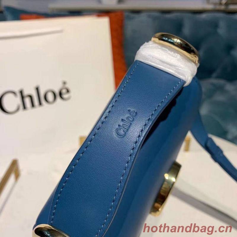 Chloe Original Calfskin Leather Top Handle Small Bag 3S030 Blue Chloe Original Calfskin Leather Top Handle Small Bag 3S030 Blue