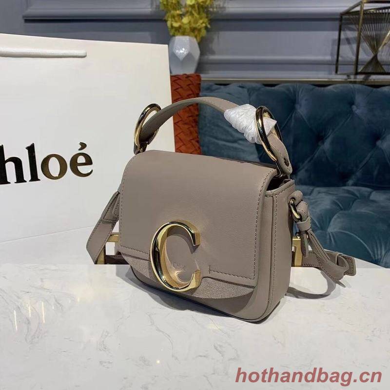 Chloe Original Calfskin Leather Top Handle Small Bag 3S030 Gray Chloe Original Calfskin Leather Top Handle Small Bag 3S030 Gray