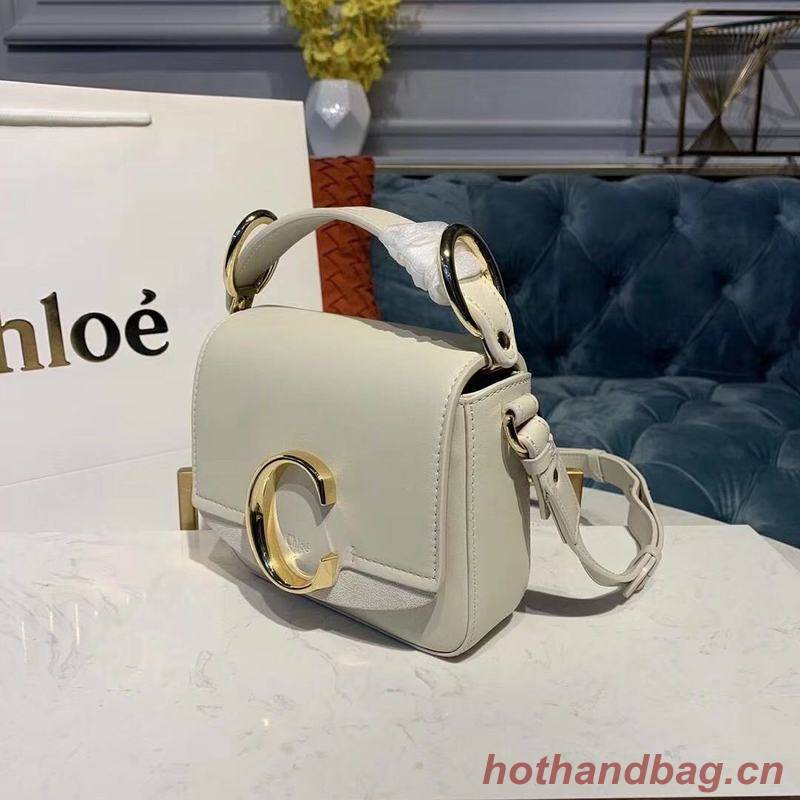 Chloe Original Calfskin Leather Top Handle Small Bag 3S030 White Chloe Original Calfskin Leather Top Handle Small Bag 3S030 White