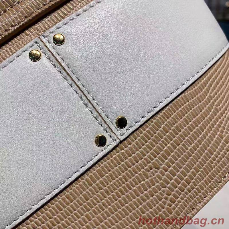 Chloe Small Aby Lock Chain Bag in Embossed Lizard Effect on Calfskin & Goatskin 3S035 White Chloe Small Aby Lock Chain Bag in Embossed Lizard Effect on Calfskin & Goatskin 3S035 White