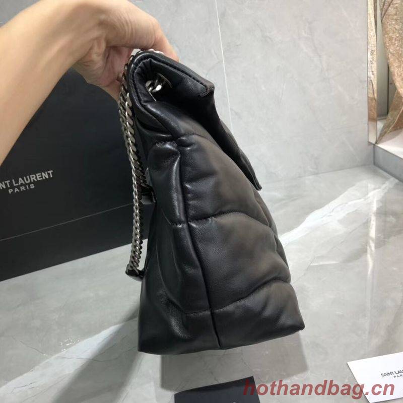 Yves Saint Laurent LOULOU PUFFER MEDIUM BAG IN QUILTED CRINKLED MATTE LEATHER Y577475 Black Yves Saint Laurent LOULOU PUFFER MEDIUM BAG IN QUILTED CRINKLED MATTE LEATHER Y577475 Black