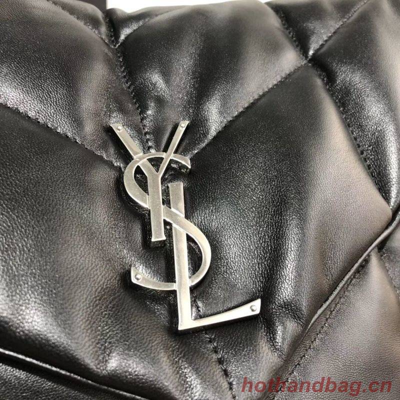 Yves Saint Laurent LOULOU PUFFER MEDIUM BAG IN QUILTED CRINKLED MATTE LEATHER Y577475 Black Yves Saint Laurent LOULOU PUFFER MEDIUM BAG IN QUILTED CRINKLED MATTE LEATHER Y577475 Black