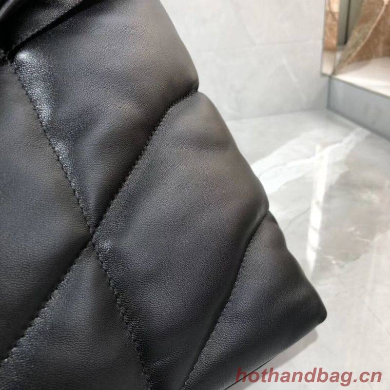 Yves Saint Laurent LOULOU PUFFER MEDIUM BAG IN QUILTED CRINKLED MATTE LEATHER Y577475 Black Yves Saint Laurent LOULOU PUFFER MEDIUM BAG IN QUILTED CRINKLED MATTE LEATHER Y577475 Black