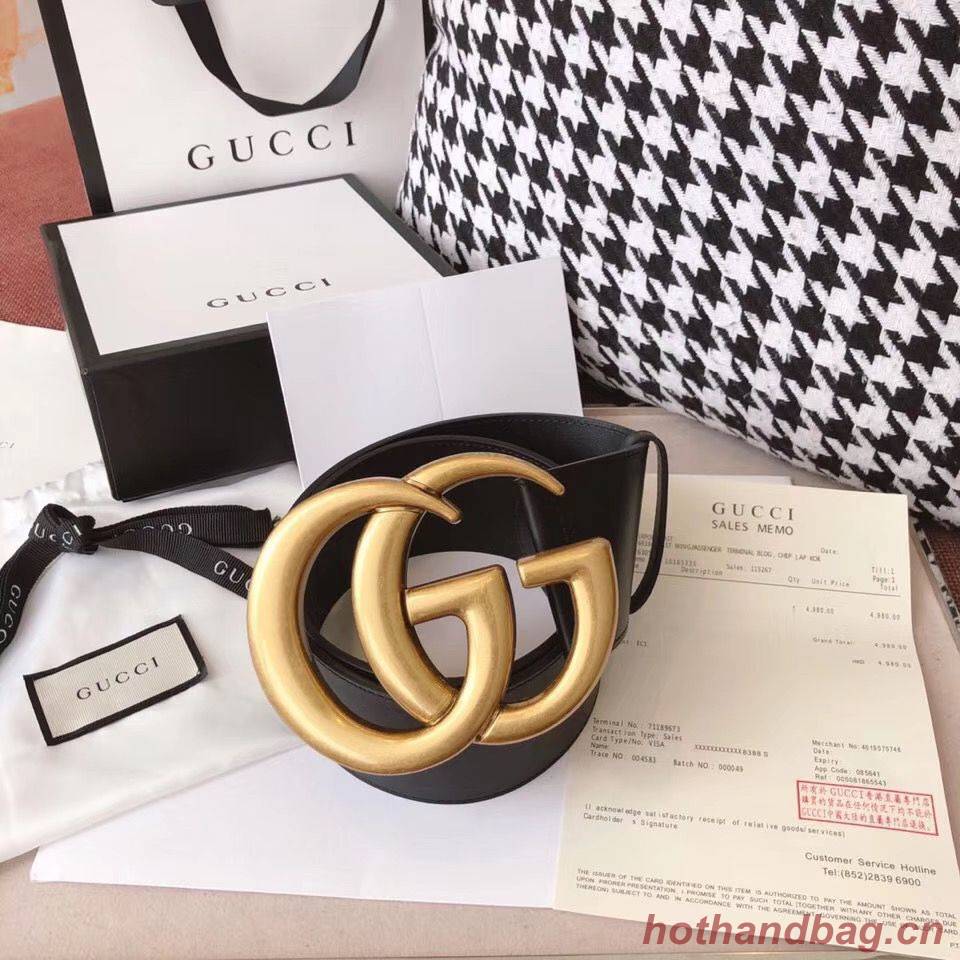 Gucci Original Calf Leather 7CM Belt 68884C Black Gucci Original Calf Leather 7CM Belt 68884C Black