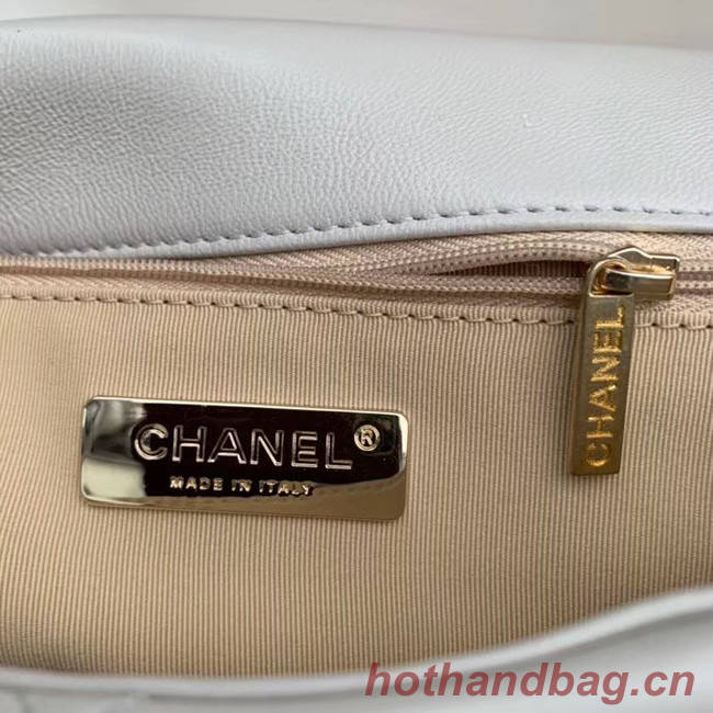 Chanel 19 flap bag AS1161 white
