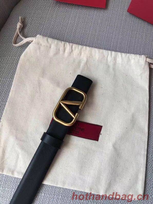 Valentino Leather 2.5CM Belt V7468 Black
