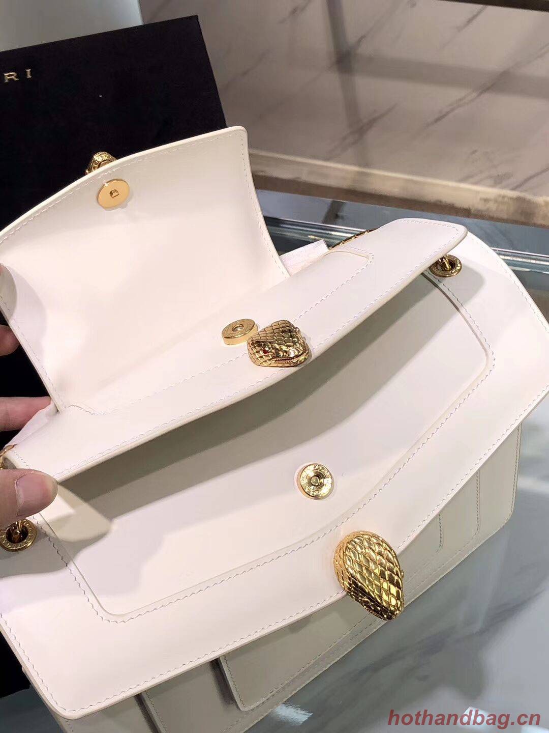 BVLGARI Serpenti Forever leather shoulder bag B288620 white BVLGARI Serpenti Forever leather shoulder bag B288620 white