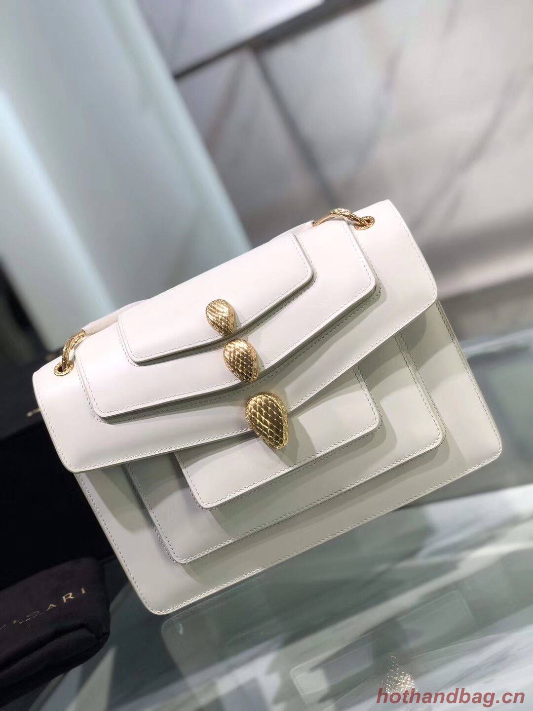BVLGARI Serpenti Forever leather shoulder bag B288620 white BVLGARI Serpenti Forever leather shoulder bag B288620 white