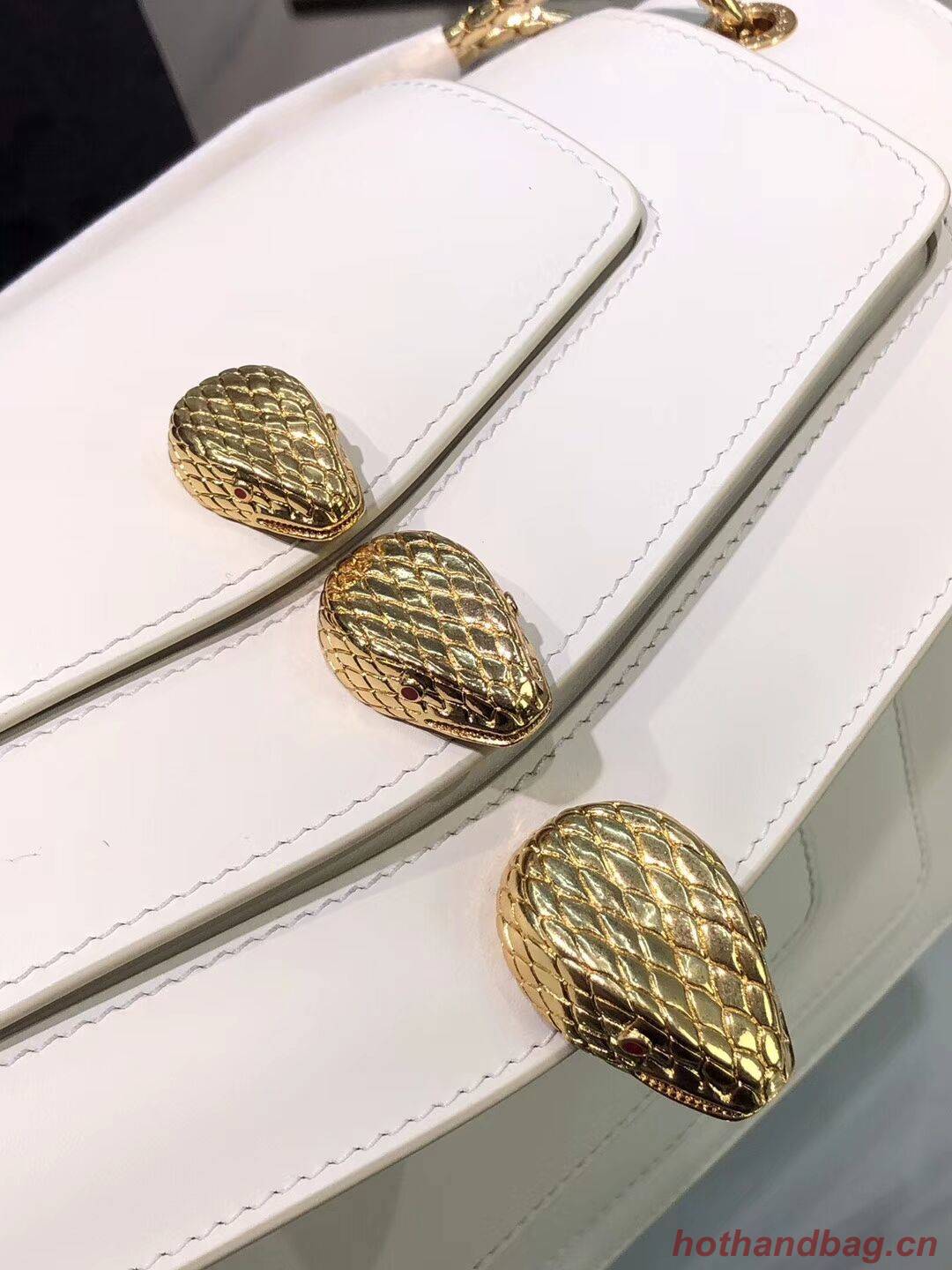 BVLGARI Serpenti Forever leather shoulder bag B288620 white BVLGARI Serpenti Forever leather shoulder bag B288620 white