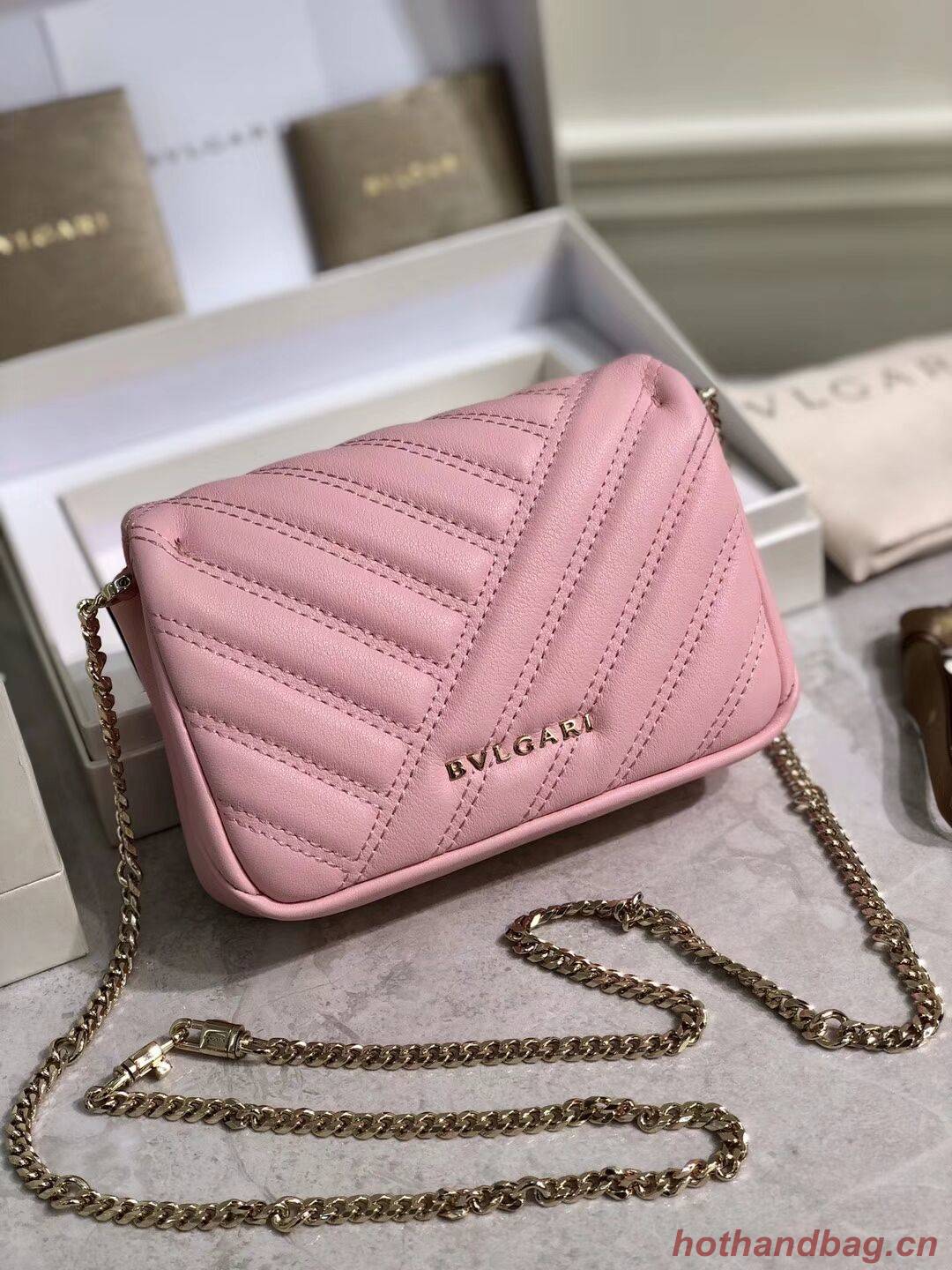 BVLGARI Shoulder Bag Calfskin Leather B288760 pink BVLGARI Shoulder Bag Calfskin Leather B288760 pink