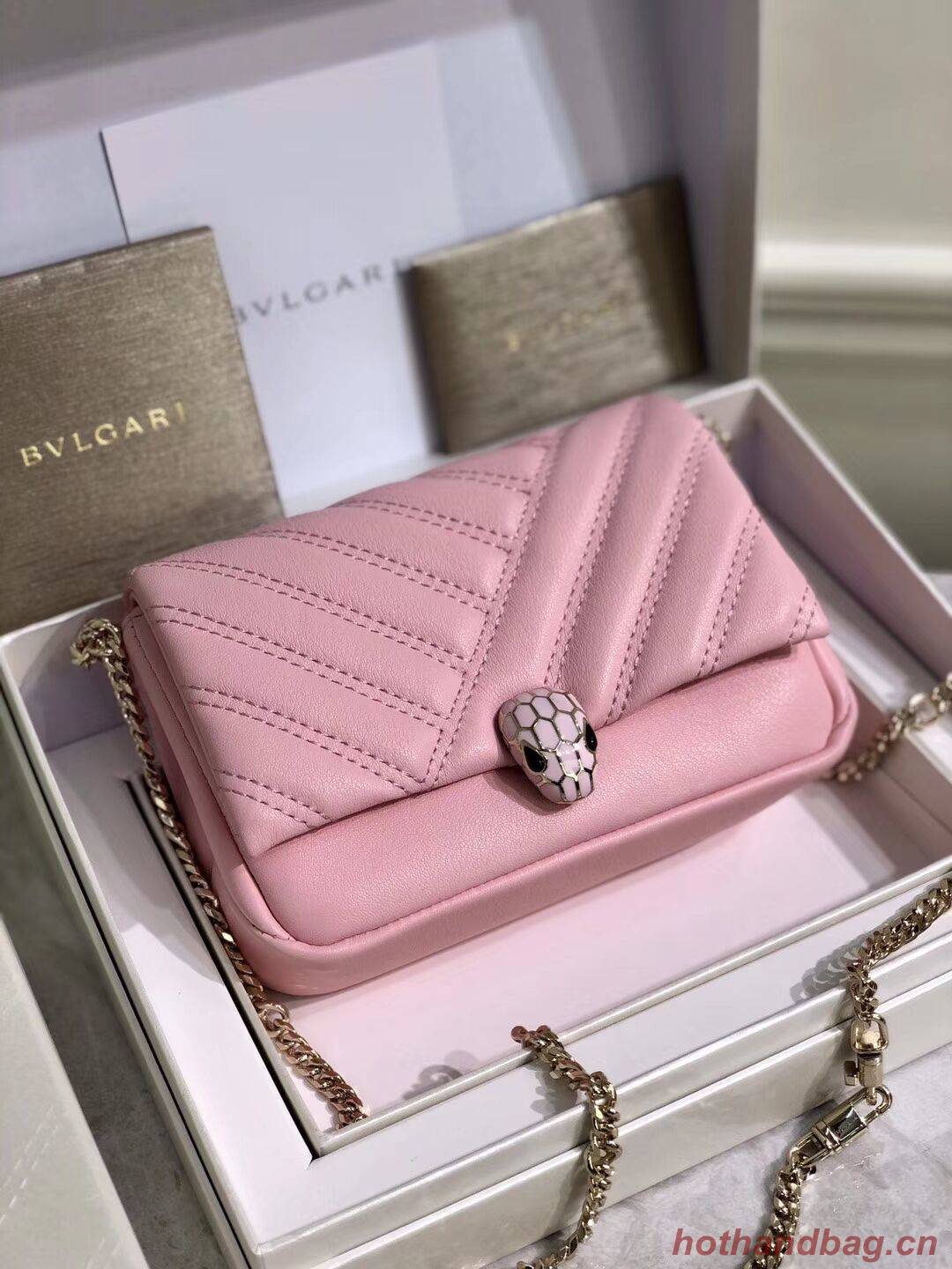 BVLGARI Shoulder Bag Calfskin Leather B288760 pink BVLGARI Shoulder Bag Calfskin Leather B288760 pink