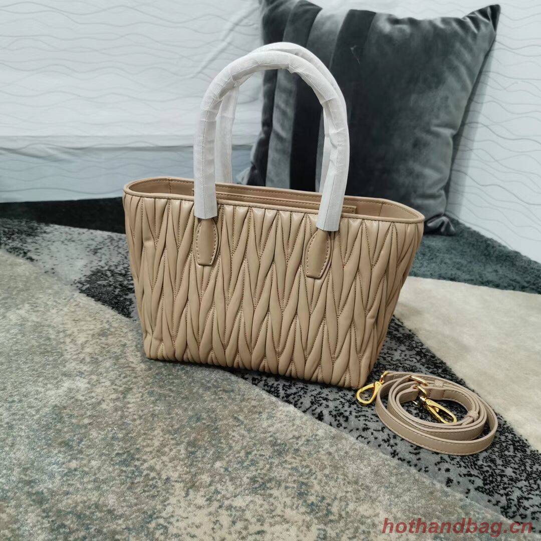 miu miu Matelasse Nappa Leather Top-handle Bag 5BG163 Apricot miu miu Matelasse Nappa Leather Top-handle Bag 5BG163 Apricot