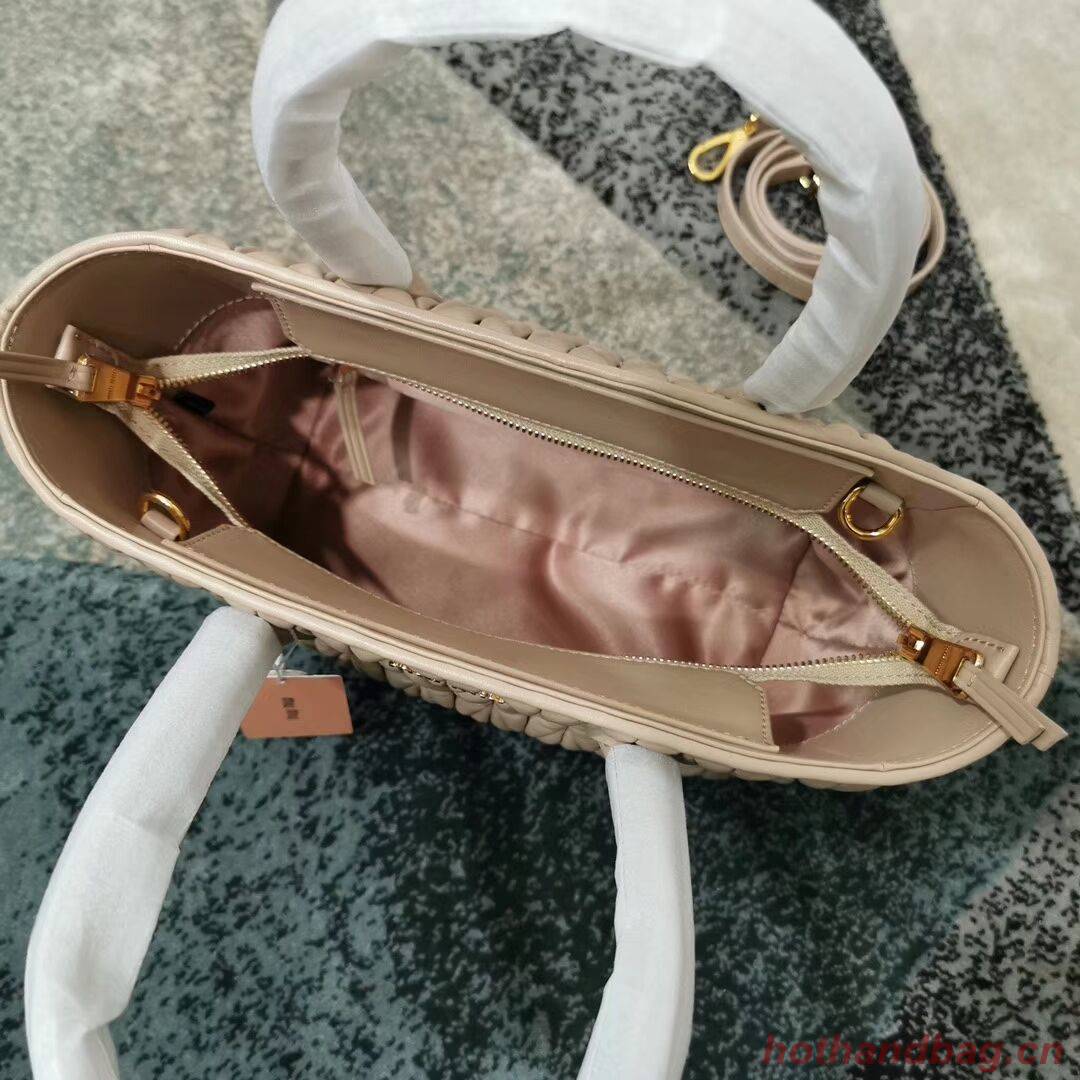 miu miu Matelasse Nappa Leather Top-handle Bag 5BG163 Apricot miu miu Matelasse Nappa Leather Top-handle Bag 5BG163 Apricot