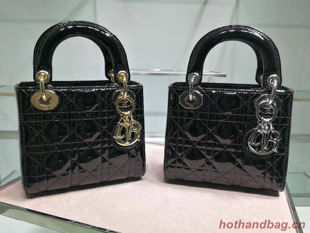 Dior MINI LADY DIOR CALFSKIN Black BAG M0505O Gold Dior MINI LADY DIOR CALFSKIN Black BAG M0505O Gold