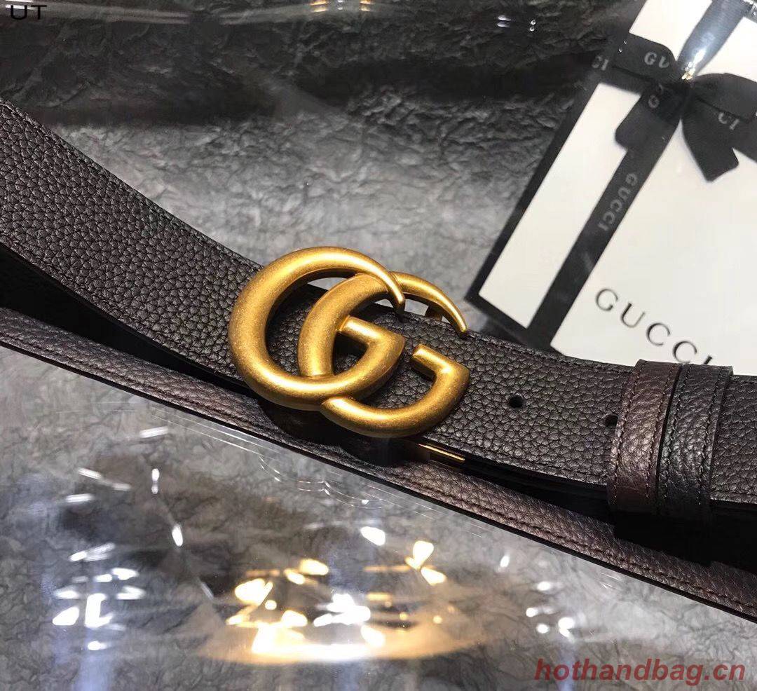 Gucci Original Litchi Leather 4CM Wide Available on both sides Belt 68884C Black & Brown Gucci Original Litchi Leather 4CM Wide Available on both sides Belt 68884C Black & Brown