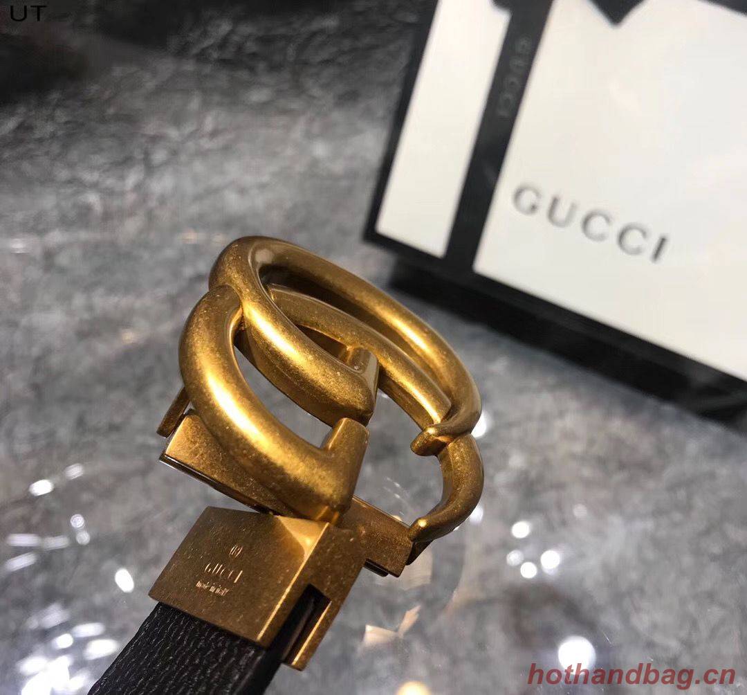 Gucci Original Litchi Leather 4CM Wide Available on both sides Belt 68884C Black & Brown Gucci Original Litchi Leather 4CM Wide Available on both sides Belt 68884C Black & Brown