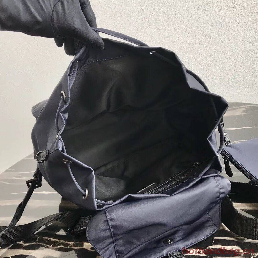 Prada Re-Nylon backpack 1BZ811 black&grey Prada Re-Nylon backpack 1BZ811 black&grey