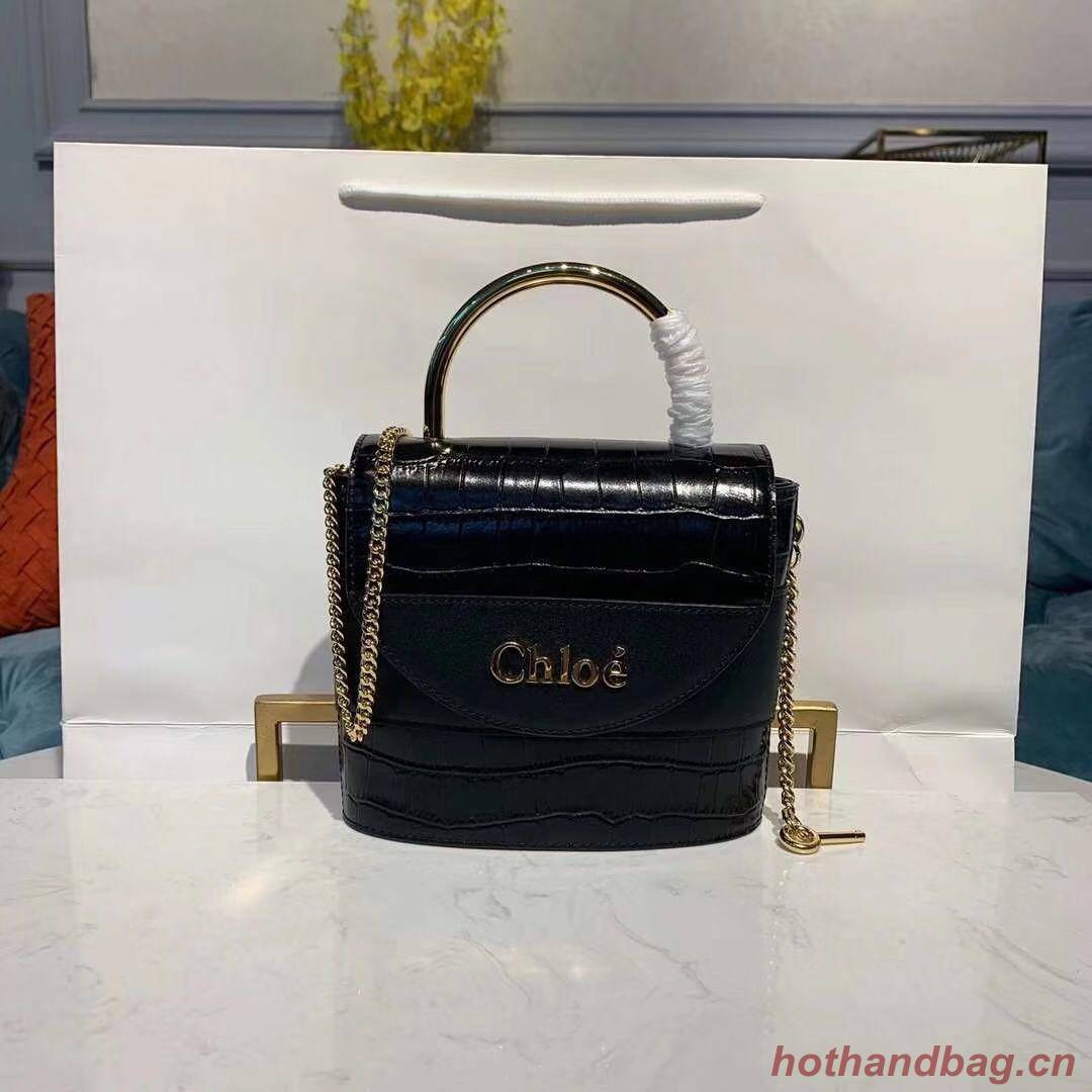 Chloe Original Crocodile skin Leather Top Handle Small Bag 3S030 black Chloe Original Crocodile skin Leather Top Handle Small Bag 3S030 black