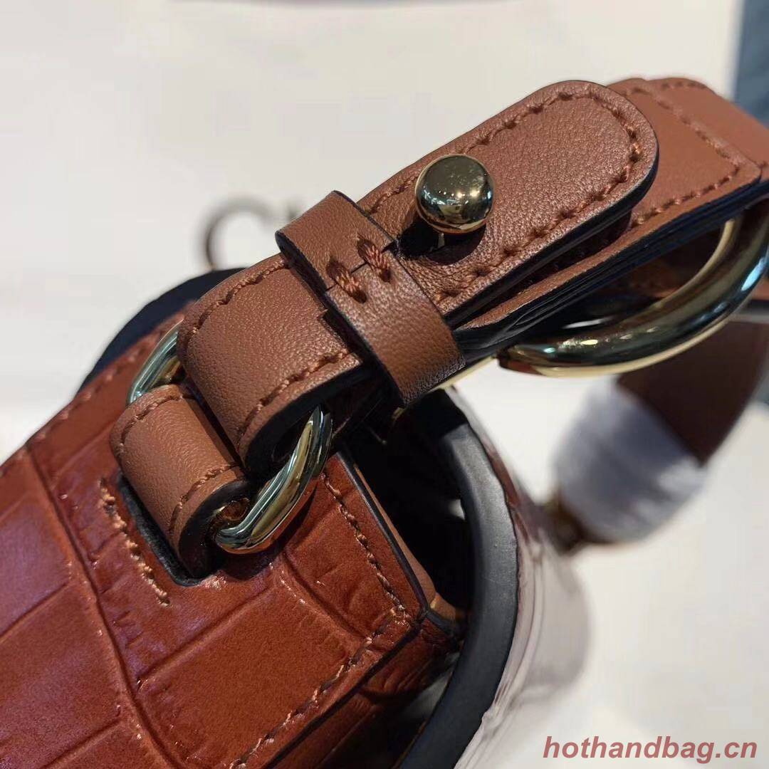 Chloe Original Crocodile skin Leather Top Handle Small Bag 3S030 brown Chloe Original Crocodile skin Leather Top Handle Small Bag 3S030 brown