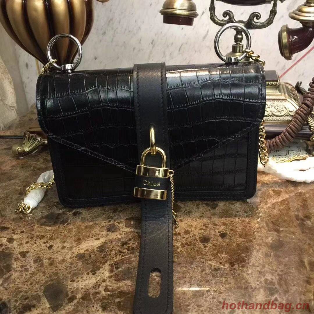 Chloe Original Crocodile skin Leather Bag 3S068 Black Chloe Original Crocodile skin Leather Bag 3S068 Black