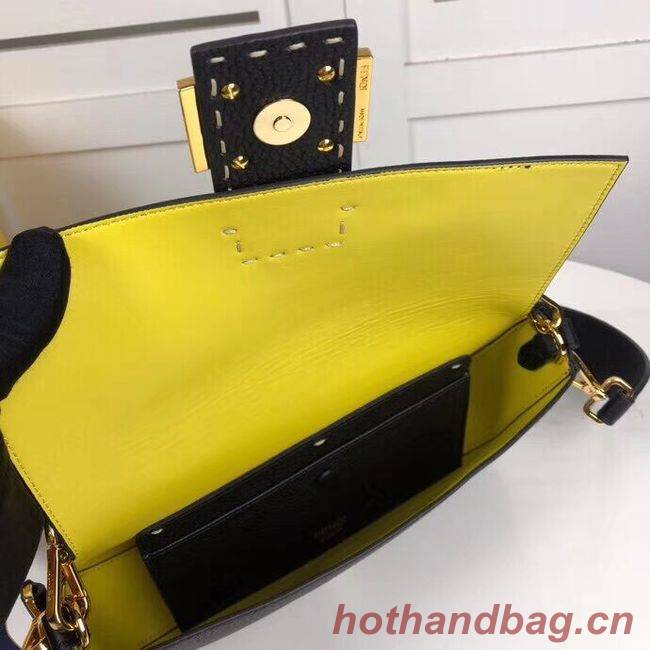Fendi BAGUETTE leather bag F2466 black