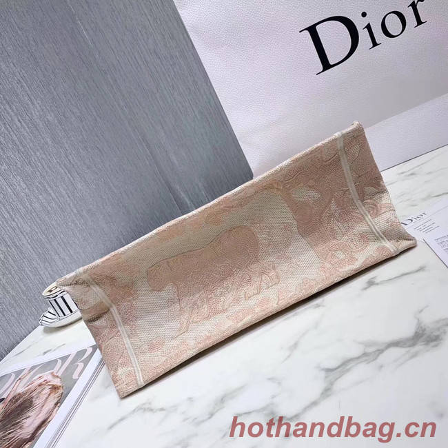 DIOR BOOK TOTE BAG IN EMBROIDERED CANVAS C1287 Beige