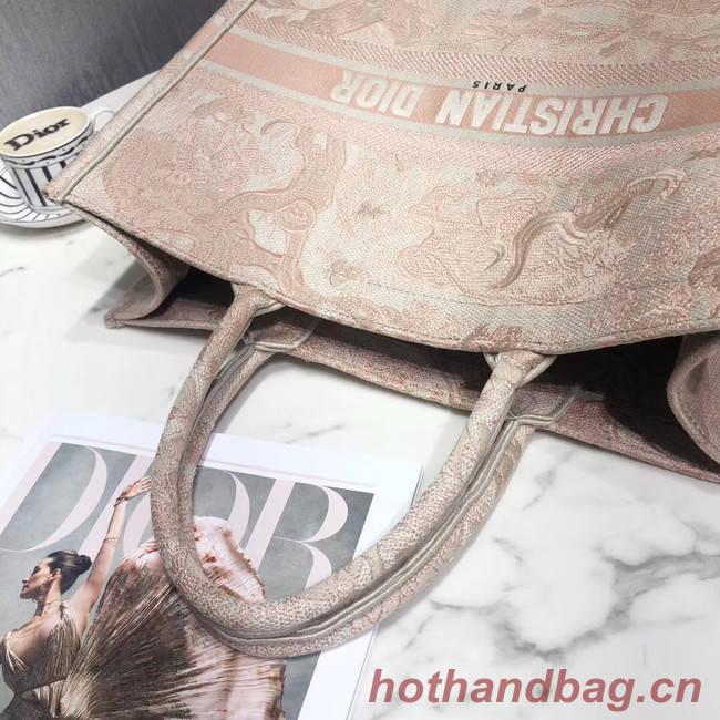 DIOR BOOK TOTE BAG IN EMBROIDERED CANVAS M929 Beige