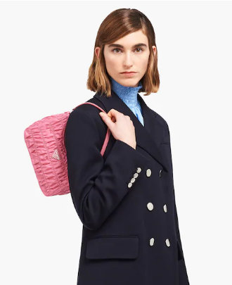 Prada Nylon and Saffiano leather mini bag 1NE204 pink Prada Nylon and Saffiano leather mini bag 1NE204 pink