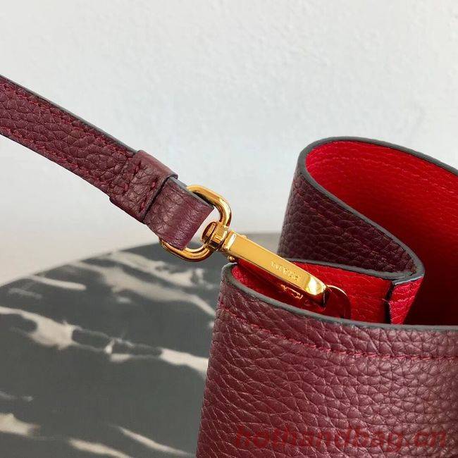 Prada Deer skin bag 1BG008 Burgundy Prada Deer skin bag 1BG008 Burgundy