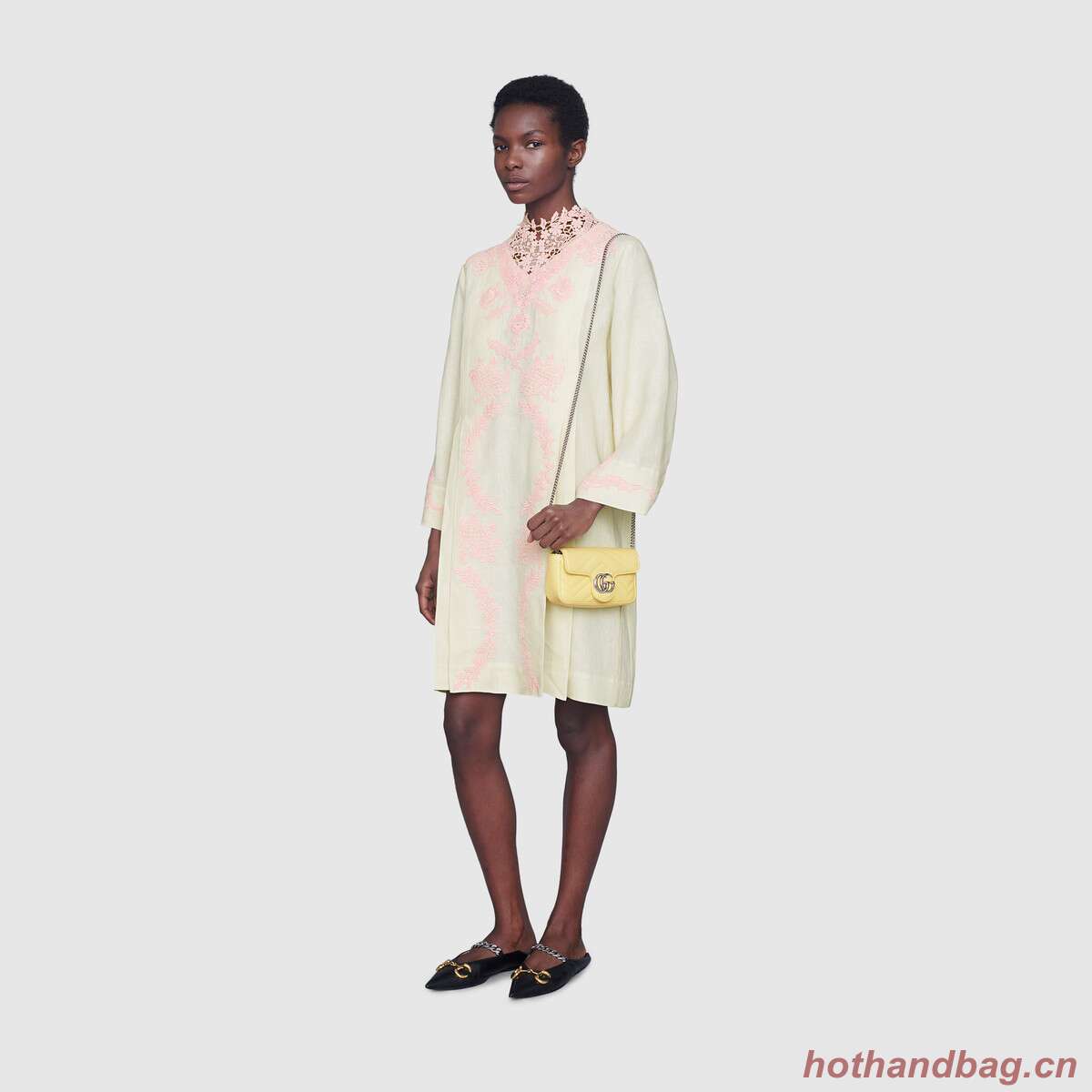 Gucci GG Marmont super mini bag 476433 Pastel yellow Gucci GG Marmont super mini bag 476433 Pastel yellow