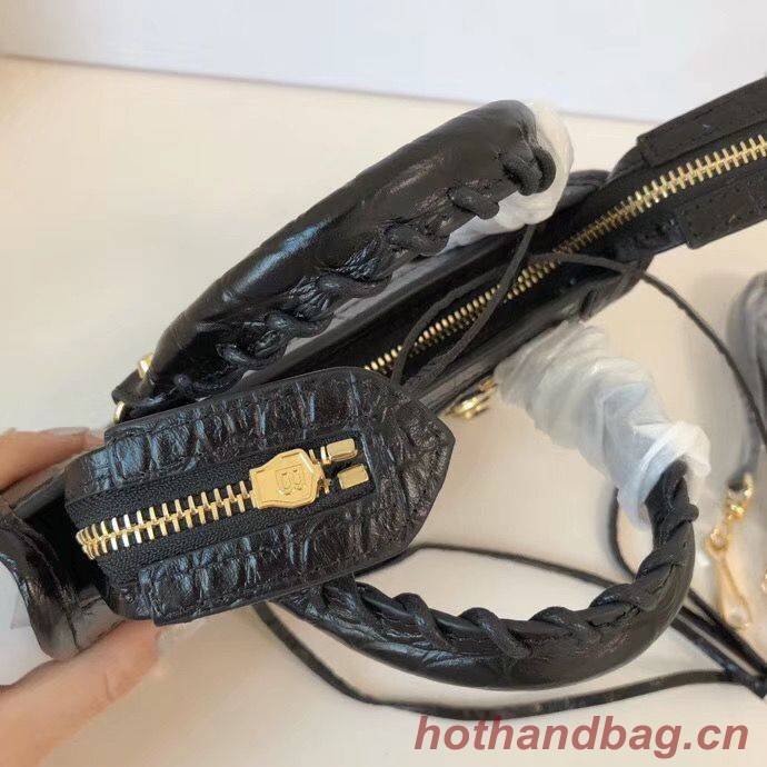 Balenciaga Mini Classic Crocodile Leather Bag B300296 Black Balenciaga Mini Classic Crocodile Leather Bag B300296 Black