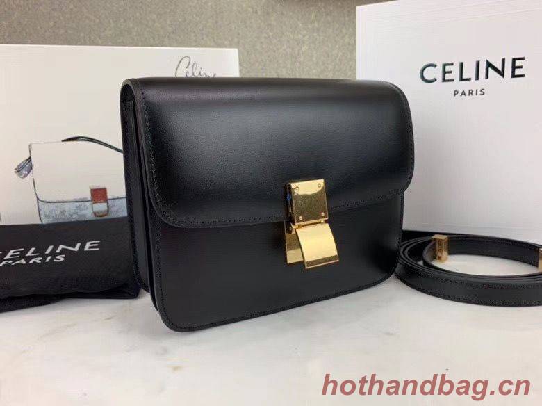 Celine Classic Box Teen Flap Bag Original Calfskin Leather 3379 Black Celine Classic Box Teen Flap Bag Original Calfskin Leather 3379 Black